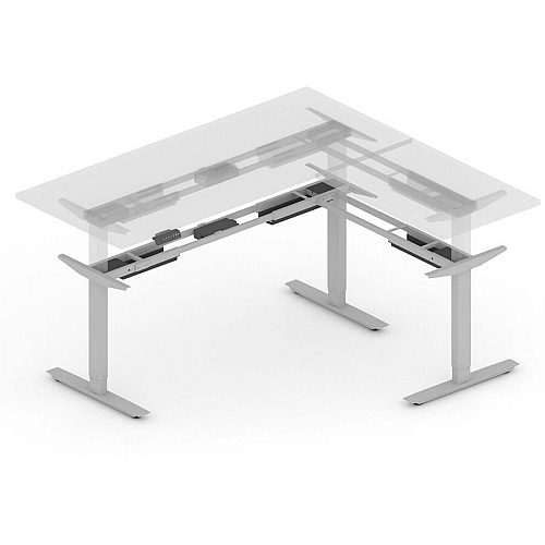 Lorell Sit-Stand 3rd-Leg Base Silver Base - 275 lb Capacity - Height Adjustable - 45" Height x 51.60" Width x 26.40" Depth - Assembly Required - 1 Each (LLR25931)