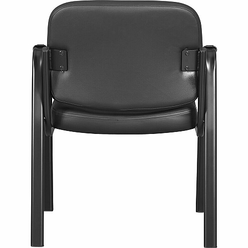 Lorell Deluxe Leather 4-Leg Guest Chair Leather, Plywood Seat Material - Leather, Plywood Back Material - Powder Coated Frame Color - Metal Frame Material - Four-legged Base - Black - Armrest - 1 Each (LLR84594)