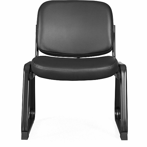 Lorell Deluxe Leather Guest Chair Plywood, Leather Seat Material - Plywood, Leather Back Material - Powder Coated Frame Color - Metal Frame Material - Sled Base - Black - 1 Each (LLR84597)