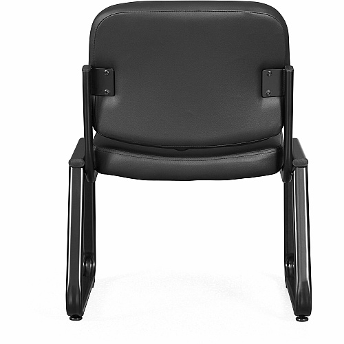 Lorell Deluxe Leather Guest Chair Plywood, Leather Seat Material - Plywood, Leather Back Material - Powder Coated Frame Color - Metal Frame Material - Sled Base - Black - 1 Each (LLR84597)