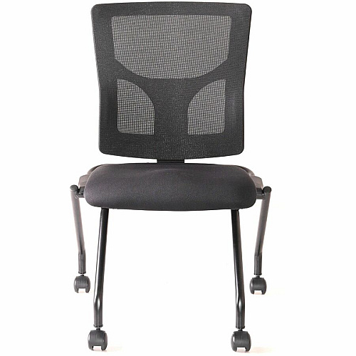 Lorell Conjure Mesh Training Chairs Polyurethane, Molded Foam, Fabric Seat Material - Black - 2 / Carton (LLR62020)
