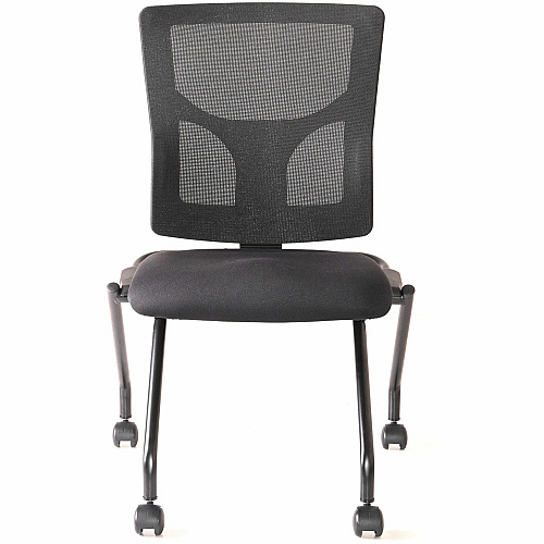 Lorell Conjure Mesh Training Chairs Polyurethane, Molded Foam, Fabric Seat Material - Black - 2 / Carton (LLR62020)