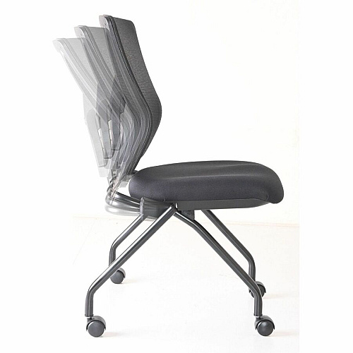 Lorell Conjure Mesh Training Chairs Polyurethane, Molded Foam, Fabric Seat Material - Black - 2 / Carton (LLR62020)