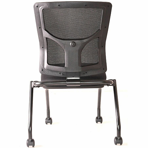 Lorell Conjure Mesh Training Chairs Polyurethane, Molded Foam, Fabric Seat Material - Black - 2 / Carton (LLR62020)