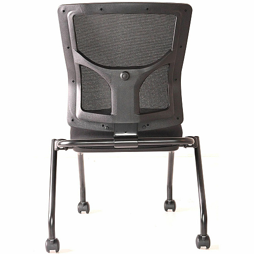 Lorell Conjure Mesh Training Chairs Polyurethane, Molded Foam, Fabric Seat Material - Black - 2 / Carton (LLR62020)