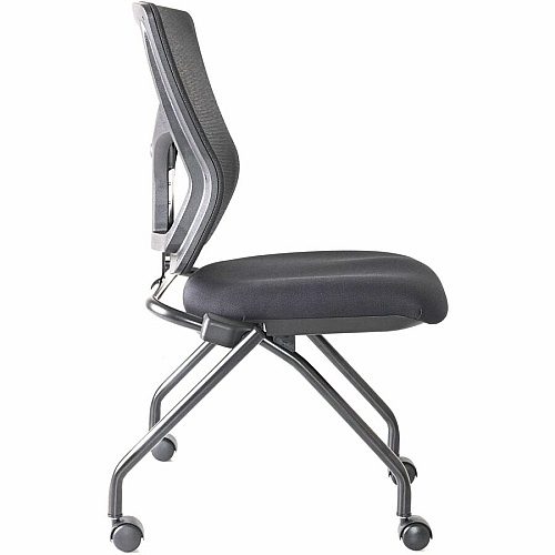 Lorell Conjure Mesh Training Chairs Polyurethane, Molded Foam, Fabric Seat Material - Black - 2 / Carton (LLR62020)