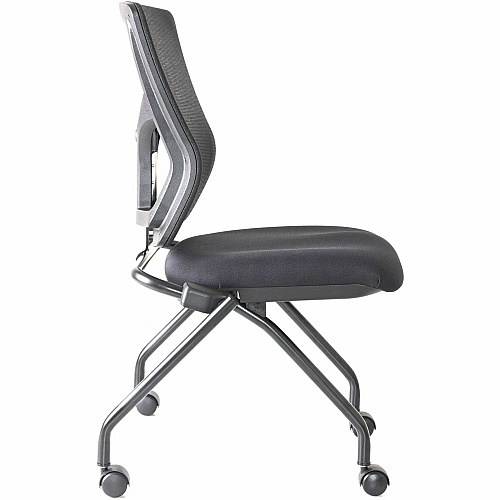 Lorell Conjure Mesh Training Chairs Polyurethane, Molded Foam, Fabric Seat Material - Black - 2 / Carton (LLR62020)