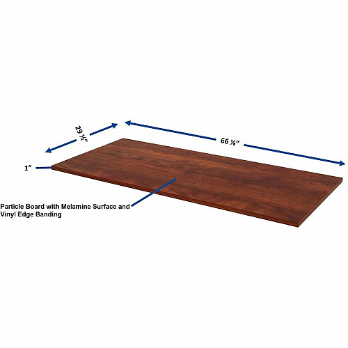 Lorell Multipurpose Tabletop 30" Width x 66" Depth x 1" Thickness - Band Edge - Cherry, Laminate Table Top - For Conference Table, Office (LLR62681)