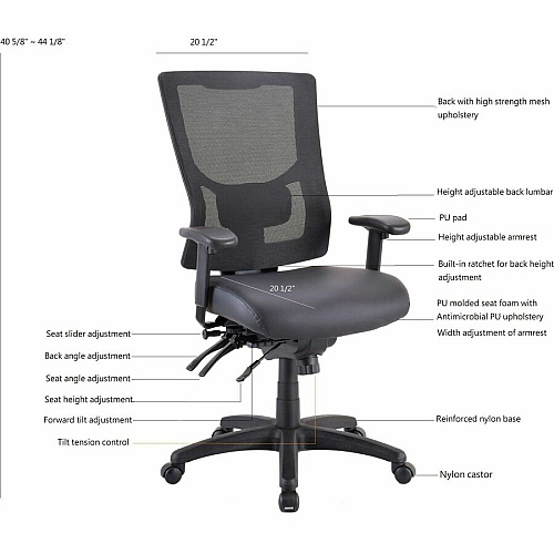 Lorell Conjure High-Back Office Chair Vinyl, Foam, Polyurethane Seat Material - High Back - Black - Armrest - 1 Each (LLR62040)