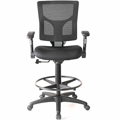 Lorell Conjure Office Stool Fabric, Polyurethane, Molded Foam Seat Material - Black - Armrest - 1 Each (LLR62021)
