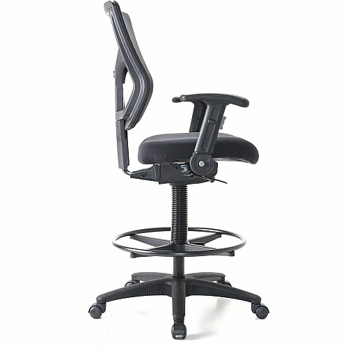 Lorell Conjure Office Stool Fabric, Polyurethane, Molded Foam Seat Material - Black - Armrest - 1 Each (LLR62021)