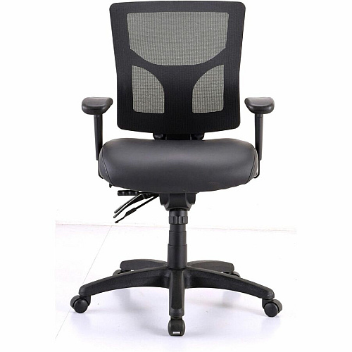 Lorell Conjure Mid-Back Office Chair Vinyl, Foam, Polyurethane Seat Material - Mid Back - Black - Armrest - 1 Each (LLR62041)