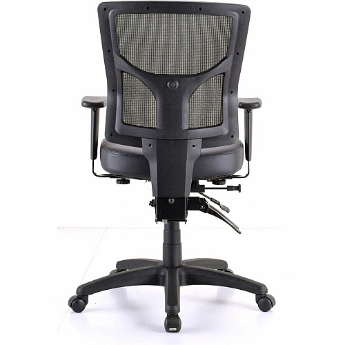 Lorell Conjure Mid-Back Office Chair Vinyl, Foam, Polyurethane Seat Material - Mid Back - Black - Armrest - 1 Each (LLR62041)