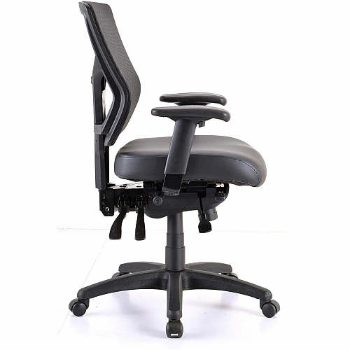 Lorell Conjure Mid-Back Office Chair Vinyl, Foam, Polyurethane Seat Material - Mid Back - Black - Armrest - 1 Each (LLR62041)