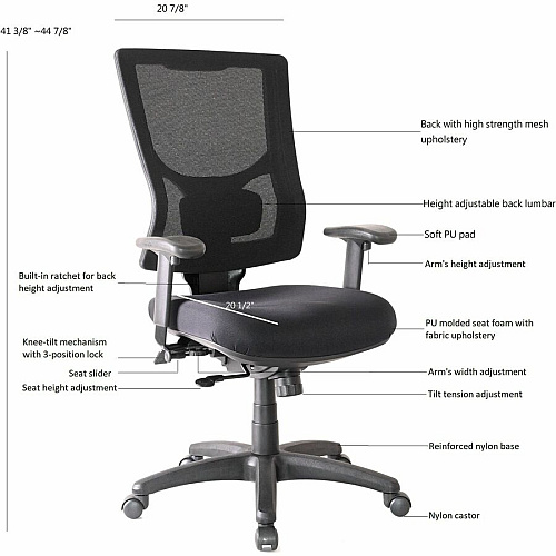 Lorell Conjure High-Back Office Chair Fabric Seat Material - High Back - Black - Armrest - 1 Each (LLR62015)