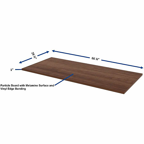 Lorell Multipurpose Tabletop 30" Width x 66" Depth x 1" Thickness - Band Edge - Walnut, Laminate Table Top - For Conference Table, Office (LLR62682)