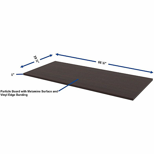 Lorell Multipurpose Tabletop 30" Width x 66" Depth x 1" Thickness - Band Edge - Espresso, Laminate Table Top - For Conference Table, Office (LLR62684)