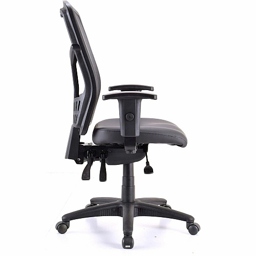 Lorell Executive Antimicrobial High-back Chair Vinyl Seat Material - Black Frame Color - High Back - 5-star Base - 1 Each (LLR86240)
