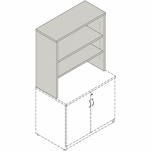 Lorell Essentials 2-shelf Stack-on Bookcase 36" Height x 36" Width x 15" Depth - 2 Shelve(s) - Material: Laminate, Metal - Finish: Weathered Charcoal - Stackable, Cam Lock - For Book, Binder, Display (LLR69628)