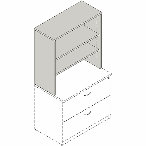 Lorell Essentials 2-shelf Stack-on Bookcase 36" Height x 36" Width x 15" Depth - 2 Shelve(s) - Material: Laminate, Metal - Finish: Weathered Charcoal - Stackable, Cam Lock - For Book, Binder, Display (LLR69628)