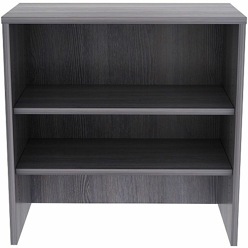 Lorell Essentials 2-shelf Stack-on Bookcase 36" Height x 36" Width x 15" Depth - 2 Shelve(s) - Material: Laminate, Metal - Finish: Weathered Charcoal - Stackable, Cam Lock - For Book, Binder, Display (LLR69628)