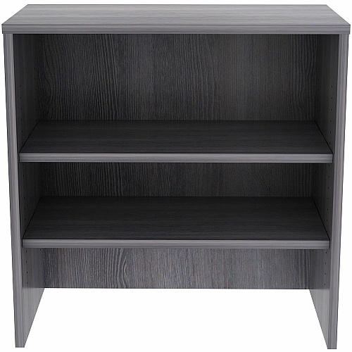 Lorell Essentials 2-shelf Stack-on Bookcase 36" Height x 36" Width x 15" Depth - 2 Shelve(s) - Material: Laminate, Metal - Finish: Weathered Charcoal - Stackable, Cam Lock - For Book, Binder, Display (LLR69628)