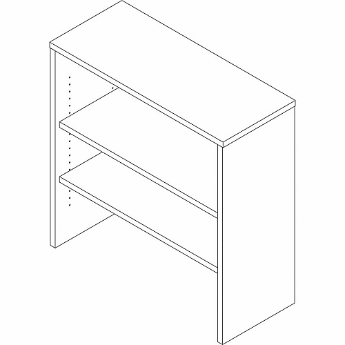 Lorell Essentials 2-shelf Stack-on Bookcase 36" Height x 36" Width x 15" Depth - 2 Shelve(s) - Material: Laminate, Metal - Finish: Weathered Charcoal - Stackable, Cam Lock - For Book, Binder, Display (LLR69628)