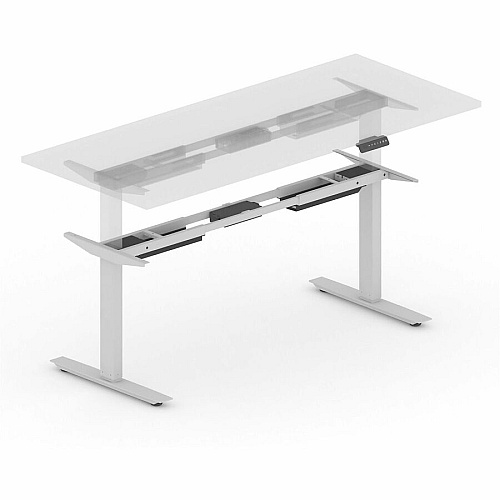 Lorell Sit-to-Stand Two-Tier Base Silver Two-tier Base - 275 lb Capacity - Height Adjustable - 45.10" Height - Assembly Required - 1 Each (LLR25971)