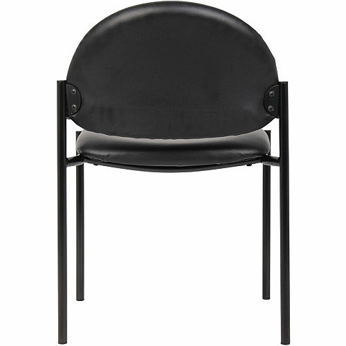 Lorell Reception Guest Chair Vinyl Back Material - Tubular Steel Frame Material - Four-legged Base - Black - 1 Each (LLR69607)