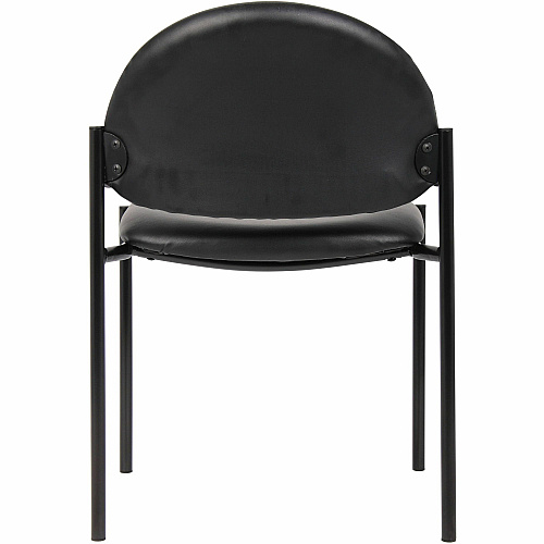 Lorell Reception Guest Chair Vinyl Back Material - Tubular Steel Frame Material - Four-legged Base - Black - 1 Each (LLR69607)