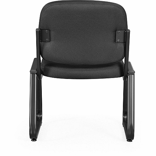 Lorell Black Fabric Guest Chair Plywood, Fabric Seat Material - Plywood, Fabric Back Material - Powder Coated Frame Color - Metal Frame Material - Sled Base - Black - 1 Each (LLR84596)