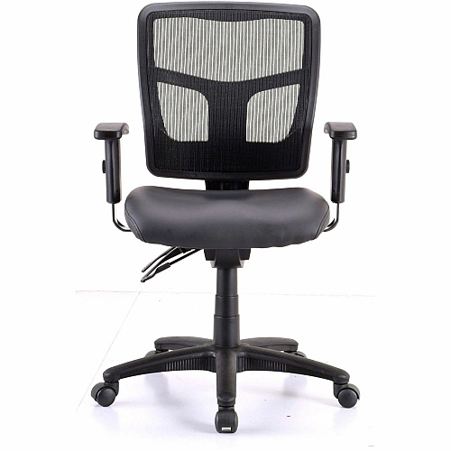 Lorell Executive Antimicrobial Mid-back Chair Vinyl Seat Material - Black Frame Color - Mid Back - 5-star Base - Black - Armrest - 1 Each (LLR86241)