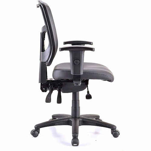 Lorell Executive Antimicrobial Mid-back Chair Vinyl Seat Material - Black Frame Color - Mid Back - 5-star Base - Black - Armrest - 1 Each (LLR86241)