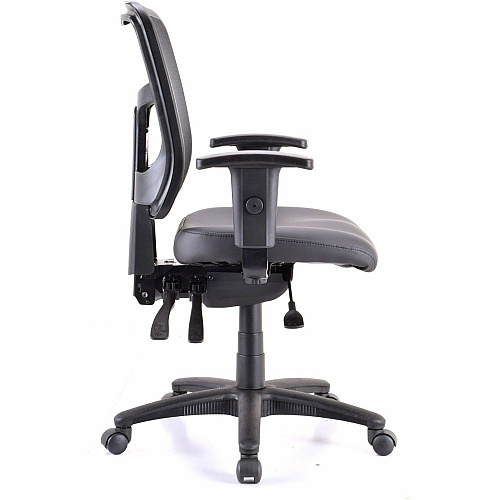 Lorell Executive Antimicrobial Mid-back Chair Vinyl Seat Material - Black Frame Color - Mid Back - 5-star Base - Black - Armrest - 1 Each (LLR86241)