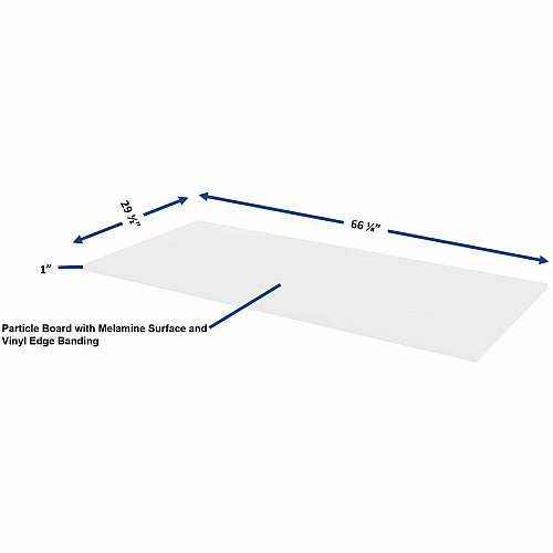 Lorell Multipurpose Tabletop 30" Width x 66" Depth x 1" Thickness - Band Edge - White, Laminate Table Top - For Conference Table, Office (LLR62685)
