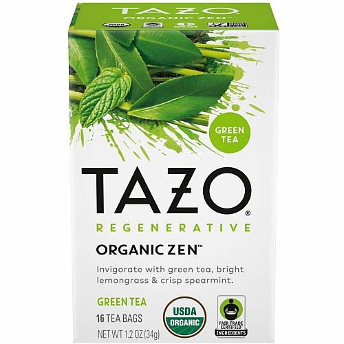 Tazo Regenerative Organic Zen Green Tea Bag Green Tea - Organic - 16 / Box (00309)