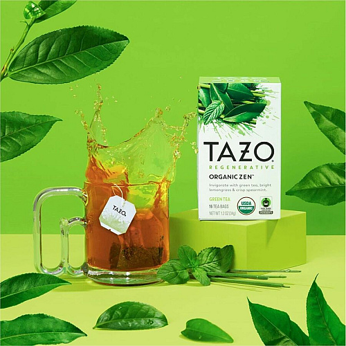 Tazo Regenerative Organic Zen Green Tea Bag Green Tea - Organic - 16 / Box (00309)