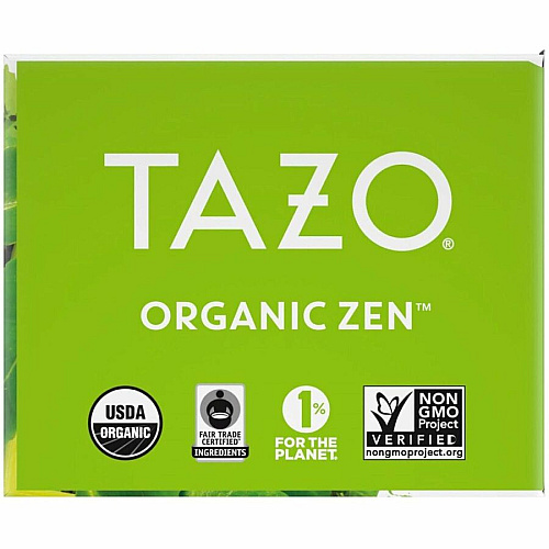 Tazo Regenerative Organic Zen Green Tea Bag Green Tea - Organic - 16 / Box (00309)