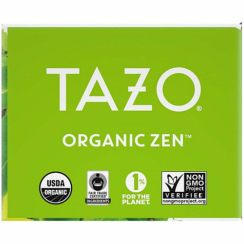 Tazo Regenerative Organic Zen Green Tea Bag Green Tea - Organic - 16 / Box (00309)