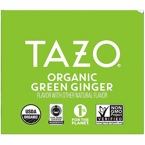Tazo Regenerative Organic Green Ginger Green Tea Bag Green Tea - Organic - 16 / Box (00356)