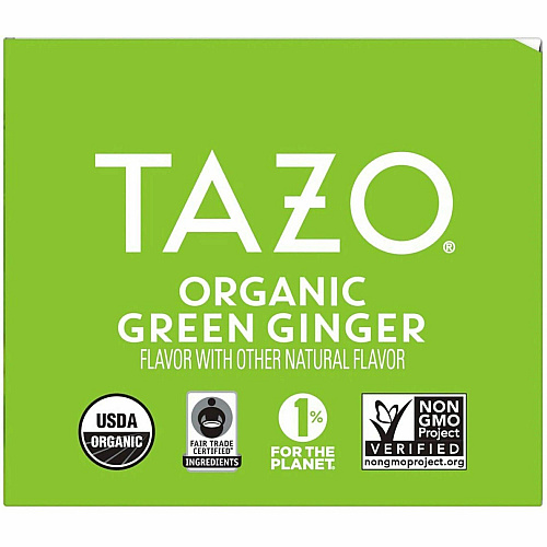 Tazo Regenerative Organic Green Ginger Green Tea Bag Green Tea - Organic - 16 / Box (00356)