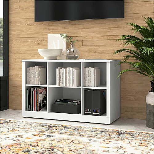 Bush Business Furniture Hampton Heights 48W Bookshelf 30" Height x 47" Width x 19 Depth - Material: Plastic, Metal, Engineered Wood, Laminate - Finish: Thermofused Laminate (TFL), White - Durable, Scratch Resistant, Stain Resistant, Wall Mounta (HHB148WH)