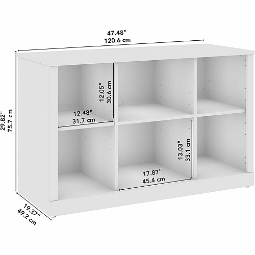 Bush Business Furniture Hampton Heights 48W Bookshelf 30" Height x 47" Width x 19 Depth - Material: Plastic, Metal, Engineered Wood, Laminate - Finish: Thermofused Laminate (TFL), White - Durable, Scratch Resistant, Stain Resistant, Wall Mounta (HHB148WH)