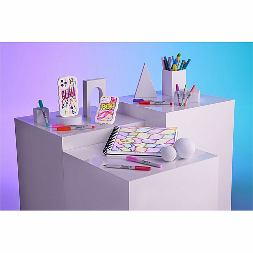 Sanford Glam Pop Permanent Markers Fine Marker Point - Assorted Ink - 34 / Pack (2185331)