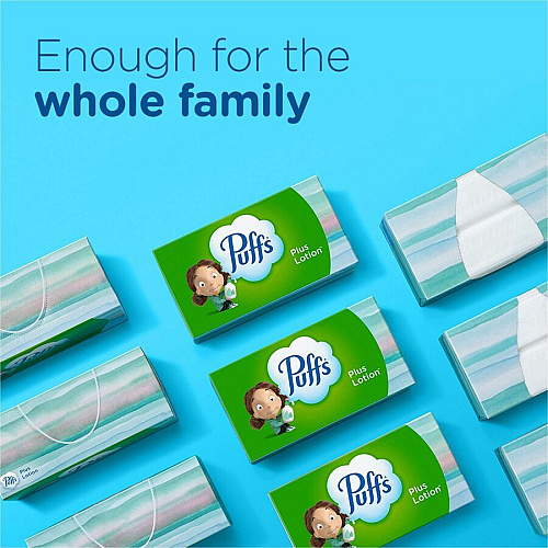 Puffs Basic Facial Tissue Green/ - 124 / Box (39346)