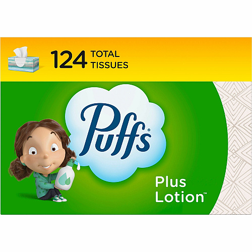 Puffs Basic Facial Tissue Green/ - 124 / Box (39346)