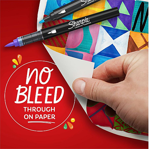 Sharpie Creative Markers Brush Marker Point - Assorted Ink - Acrylic Based, Water Based - 2 / Pack (2196903)