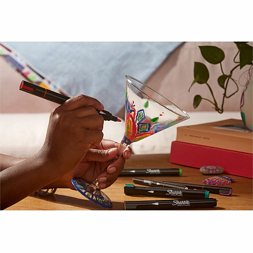 Sharpie Creative Markers Brush Marker Point - Assorted Ink - Acrylic Based, Water Based - 2 / Pack (2196903)