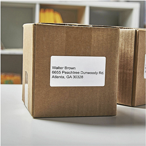 Dymo LW Shipping Labels x 2 1/8" Width x 4" Length - Roll - Direct Thermal - White - Peel & Stick, Strong, Self-adhesive, Jam-free - 220 / Roll - 10 / Carton (30323CT)