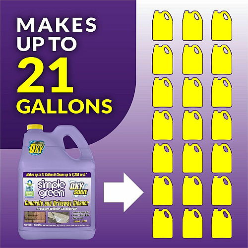 Simple Green Concrete/Driveway Cleaner Concentrate For Concrete, Patio, Masonry - Concentrate - Liquid - 128 fl oz (4 quart) - Bleach-free, Fast Acting, Non-flammable - Purple - 4 / Carton (18233CT)